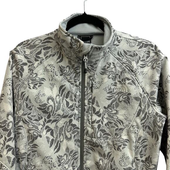 The North Face Bionic Soft Shell Full Zip Jacket Gray Floral Women's Medium - Picture 2 of 9